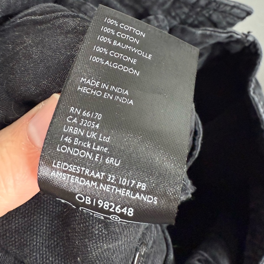 Free People Supersonic Pants 100% Cotton Slim Fit Straight Barrel Black Size 6 - Picture 11 of 14